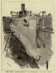 The New Torpedo-Ram Polyphemus in Dry Dock
